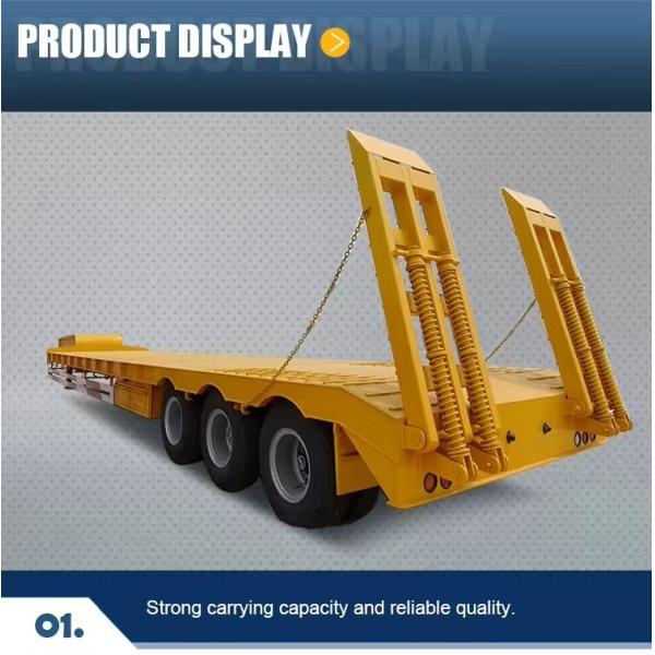 Grade Heavy Duty Low Bed Container House Chassis Frame Unpowered Flat Trailer with 1