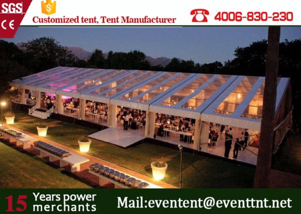 Strong Frame Heavy Duty Tents For Camping , Clear Roof Wedding Tent With 200 Person Seat