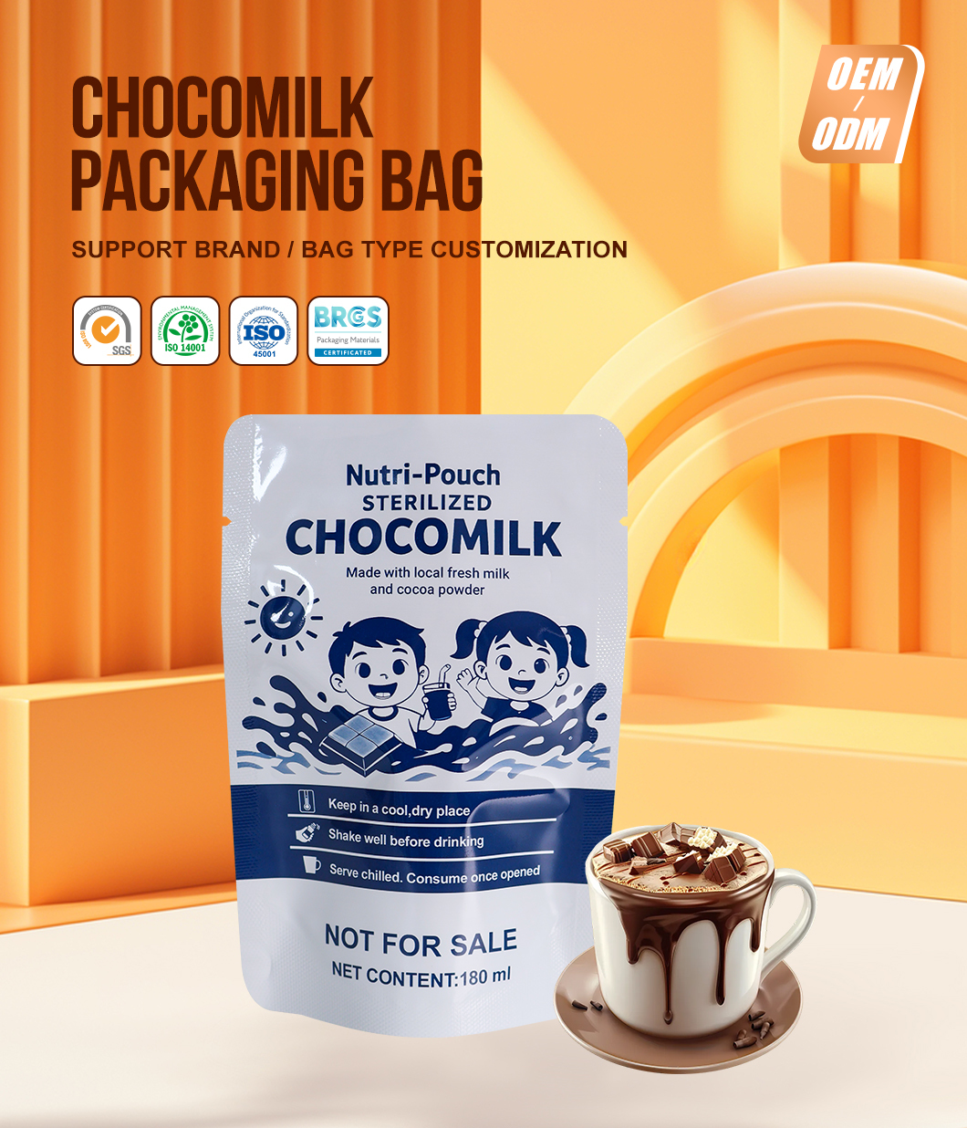 Custom Printing High Temperature Resistant Food Grade Retort Pouch for Microwaveable Vacuum Packaging