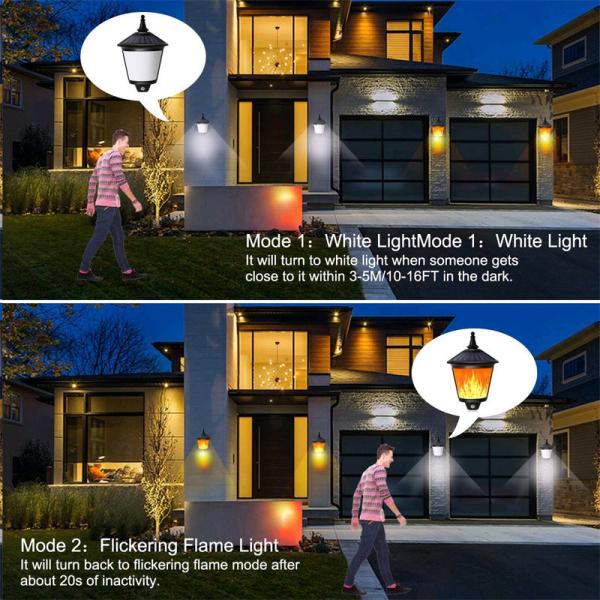Yard Flickering Flames Wall Lights Outdoor Decorative Hanging Fire Moving Led Lantern