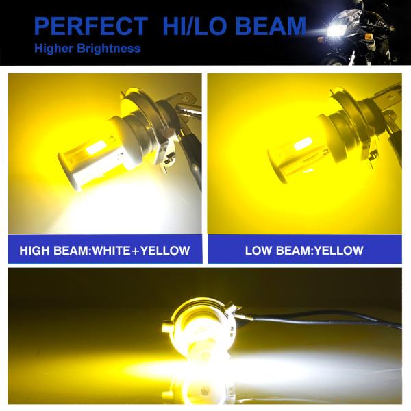 YAYE H4 HS1 BA20D H6 Ceramic Dual Color LED Motorcycle Headlight AC/DC 8-80V Voltage