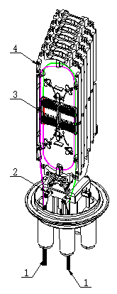 PP Dome Vertical Type Fiber Optic Junction Closure 144 Fibers With Grounding Device
