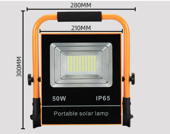 6000K CCT Multifunctional Solar Rechargeable LED Flood Light for Outdoor Work IP65/67