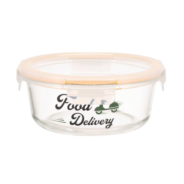 4-Lock Oven Safe Rectangular Custom Glass Food Container with High Borosilicate Glass