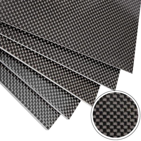 Folhas de fibra de carbono de tecelagem simples 0,5 mm 1 mm 1,5 mm 2 mm 2,5 mm 3 mm 4 mm