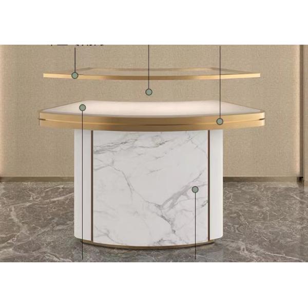 Роскошный изогнутый мраморный шкаф для украшений с электронными замками для ювелирной выставки