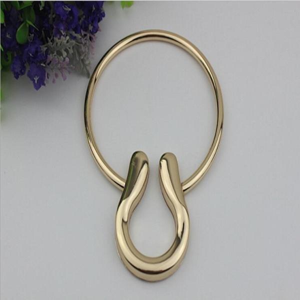 Custom metal hardware accessories zinc alloy light gold purse leather low price handbag strap handle