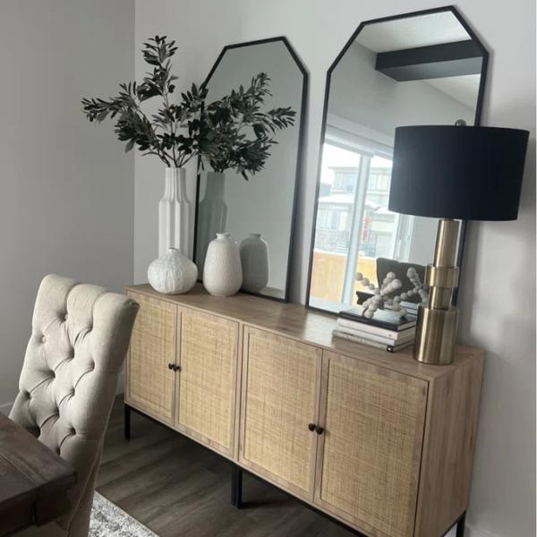 Decorative MDF Slat Wood Cabinet Sideboard Kitchen Apartment