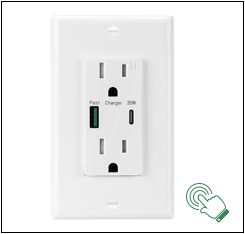 ETL/FCC Certified WiFi Smart Wall Socket with 10A Max Current and Durable ABS & PC Material