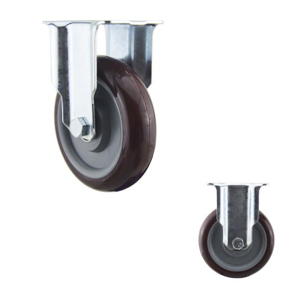 125mm Wheel 286lbs Capacity PU Fixed Medium Duty Casters