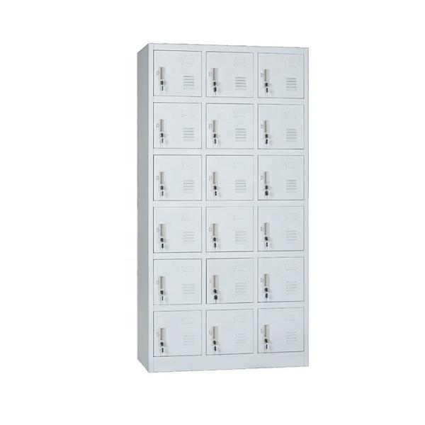 Armário de armazenamento chave do metal do fechamento de 18 portas para a carga do telefone celular