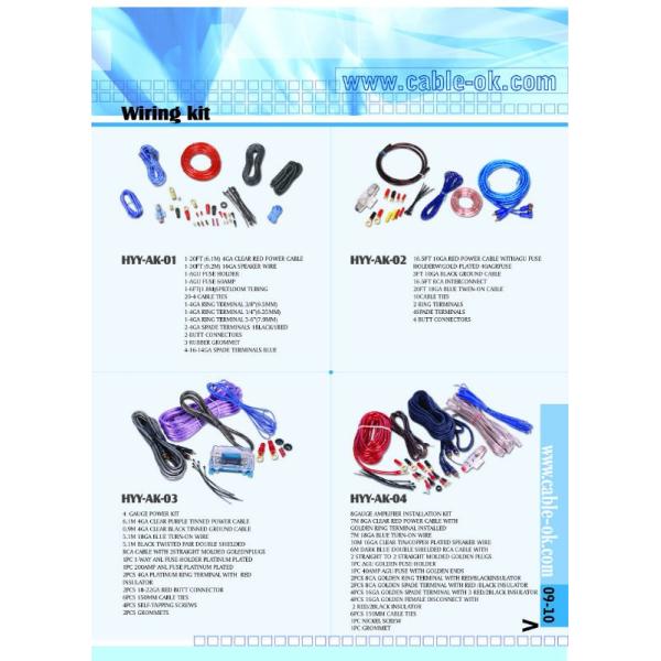 2000W-4000W 4 Gauge CCA Wire Amp Kit Мужчина-мужчина дирижер для автомобильной аудиоустановки