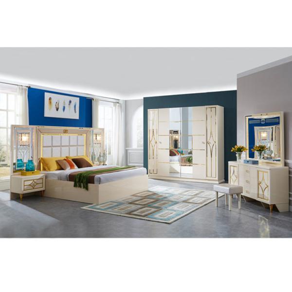 Mobília de madeira do quarto principal do painel do rei Bedroom Sets Minimalist da madeira maciça