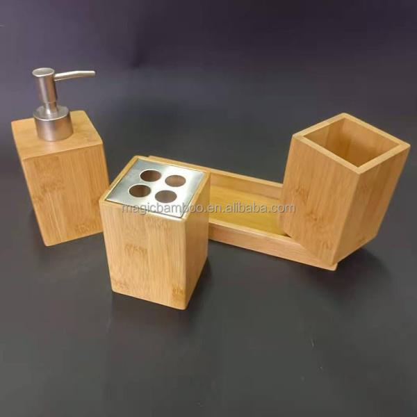 100% натуральный бамбук устойчивая зубная щетка держатель чашки мыло распределитель ванна набор