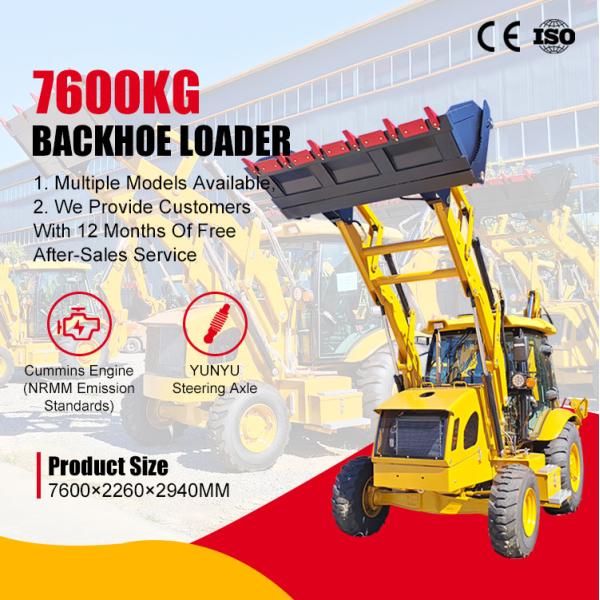 Compact Backhoe Loader with 75 KW Diesel Engine 1.3m³ Bucket Capacity and 2800 KG Loading Lifting Capacity