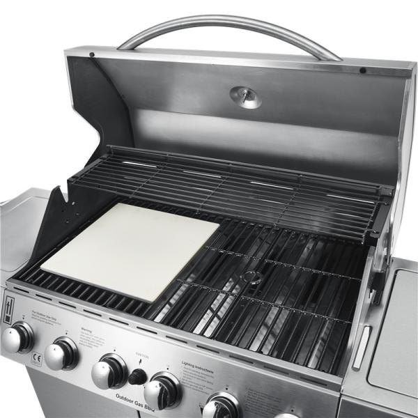 Rôtissoire extérieure de broche de gril de barbecue de gaz de rôtissoire de roche de lave de 6 brûleurs avec le moteur