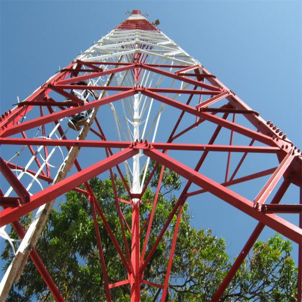 無線5Gアンテナタワー 4脚角鋼鉄自立格子塔