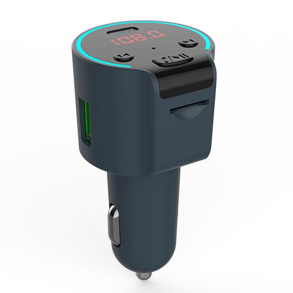 Bluetooth Car Kit, Car, QC3.0 & USB-C 18W Wireless Bluetooth Radio Adapter Music Player with Car Charger Kit Hands-Free