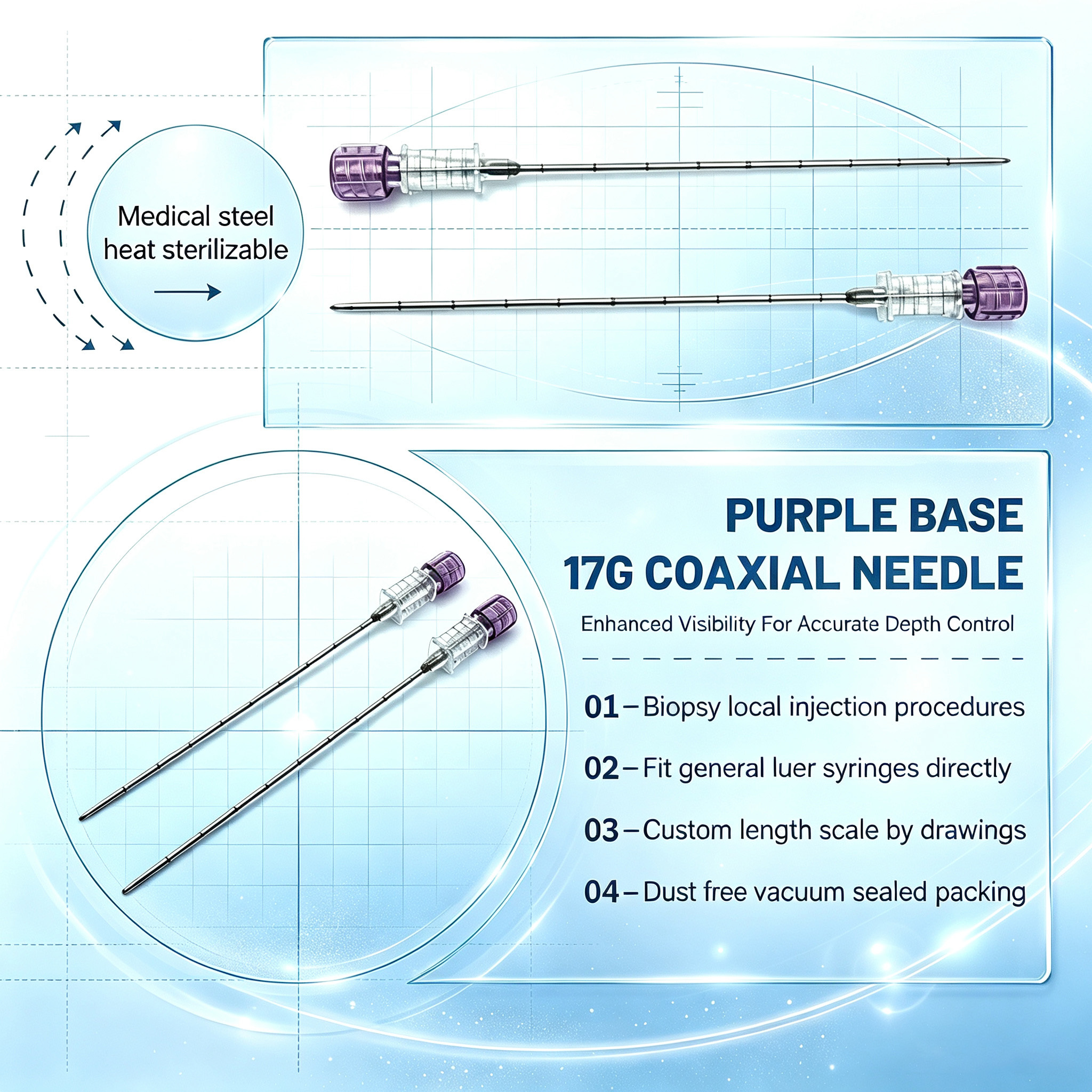 Customized 17G Coaxial Needle by Precision Grinding and Electropolishing