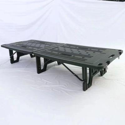Field Folding Bed Outdoor Two-Fold Blow Molded Portable All-Plastic Folding Army Military Bed