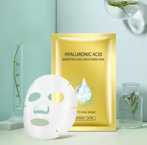 Private Label Custom Logo Moisturizing Hyaluronic Acid Whitening Face Masking Sheet Whitening Face Mask