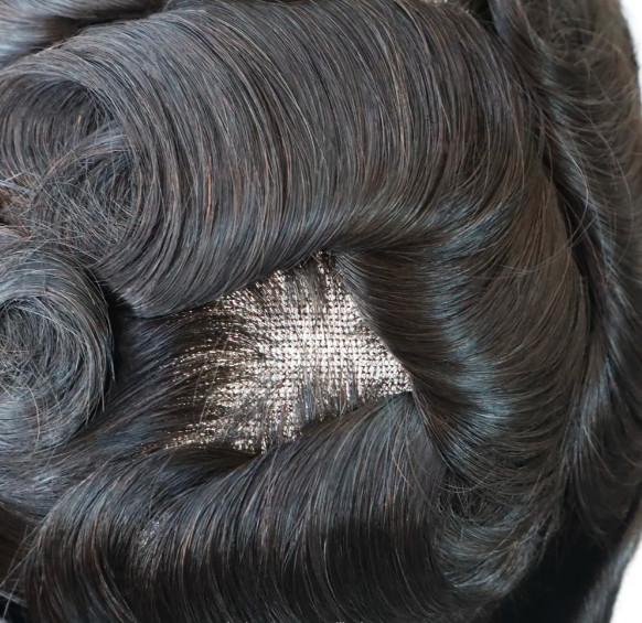 Stock AUSTRIA STYLE Good Quality Natural Hairline Man Wigs Hair System Natural 100% Human Hair Toupee For Men