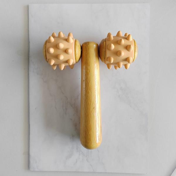 Body Massage Equipment Summer 2024 Trending Arrivals Handheld Massage Roller Eye Massage Roller Stick Wood 3D Roller Face Massager