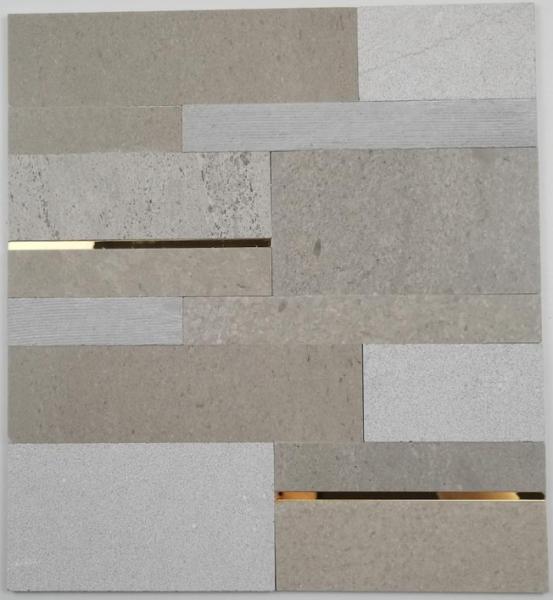 4mm Natural Stone Metal Decor Mosaic Tile 300x300mm