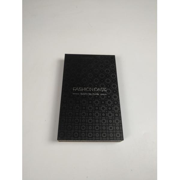 Modern Luxury Black Phone Case Packing Rigid Electronics Box Set com impressão de papel de arte e folha de carimbo quente