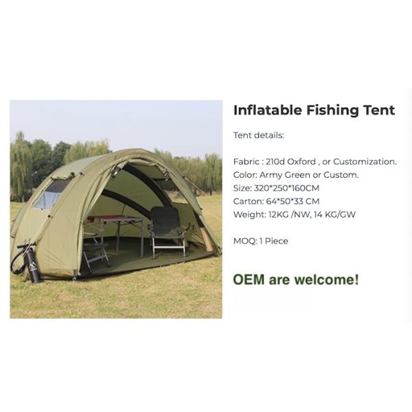 2 People Fishing Shelter Waterproof 210D Oxford Inflatable Camping Tents 320*250*160CM