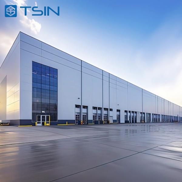 Construcción de edificios prefabricados de estructura metálica moderna para almacenes industriales