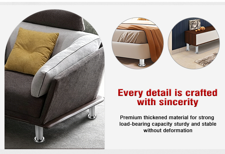 Heavy Duty Modern Metal Furniture Legs & Hardware Accessories for Sofa Dining Table Cabinet-Chromed Round Design