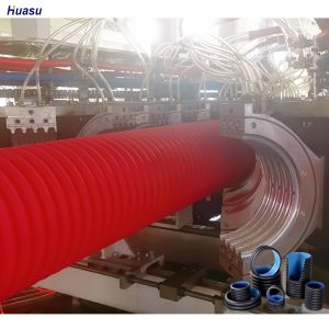 PP PE Single Double Corrugated Pipe Production Extrusion Line With PLC Control Corrugated Pipe Machining
