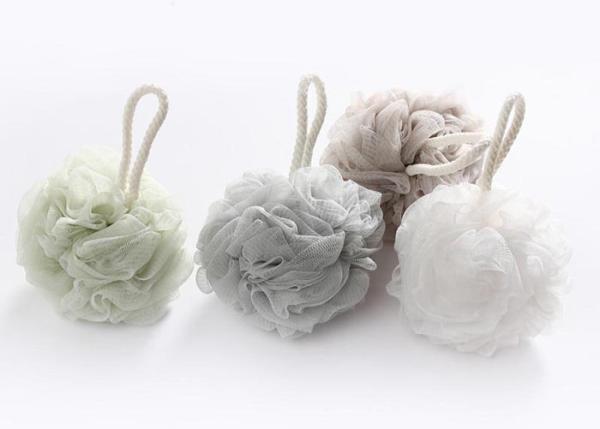 Puting bath body puff sponge scrub exfoliator multicolour shower bath net plastic 4 pack green grey coffee white