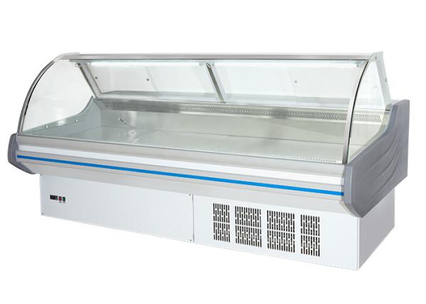Refrigerador comercial da exposição dos peixes de alimento da carne do supermercado fino com porta de vidro 1045W