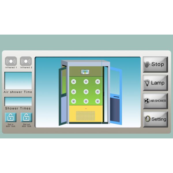 YANING GMP Standard Stainless Steel Air Shower With Electromagnetic Interlock for Clean Room Use