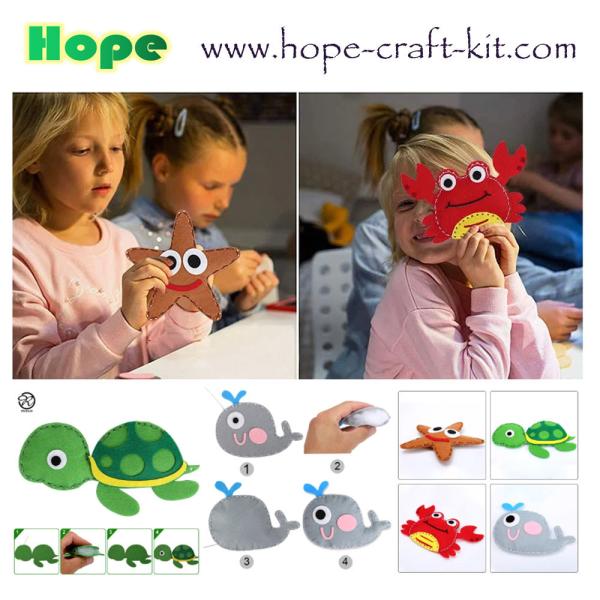 Felt Nonwoven Cloth Sewing with Safe Plastic Niddles for Kids Children Creative DIY handcraft Animals Bags OEM ODM