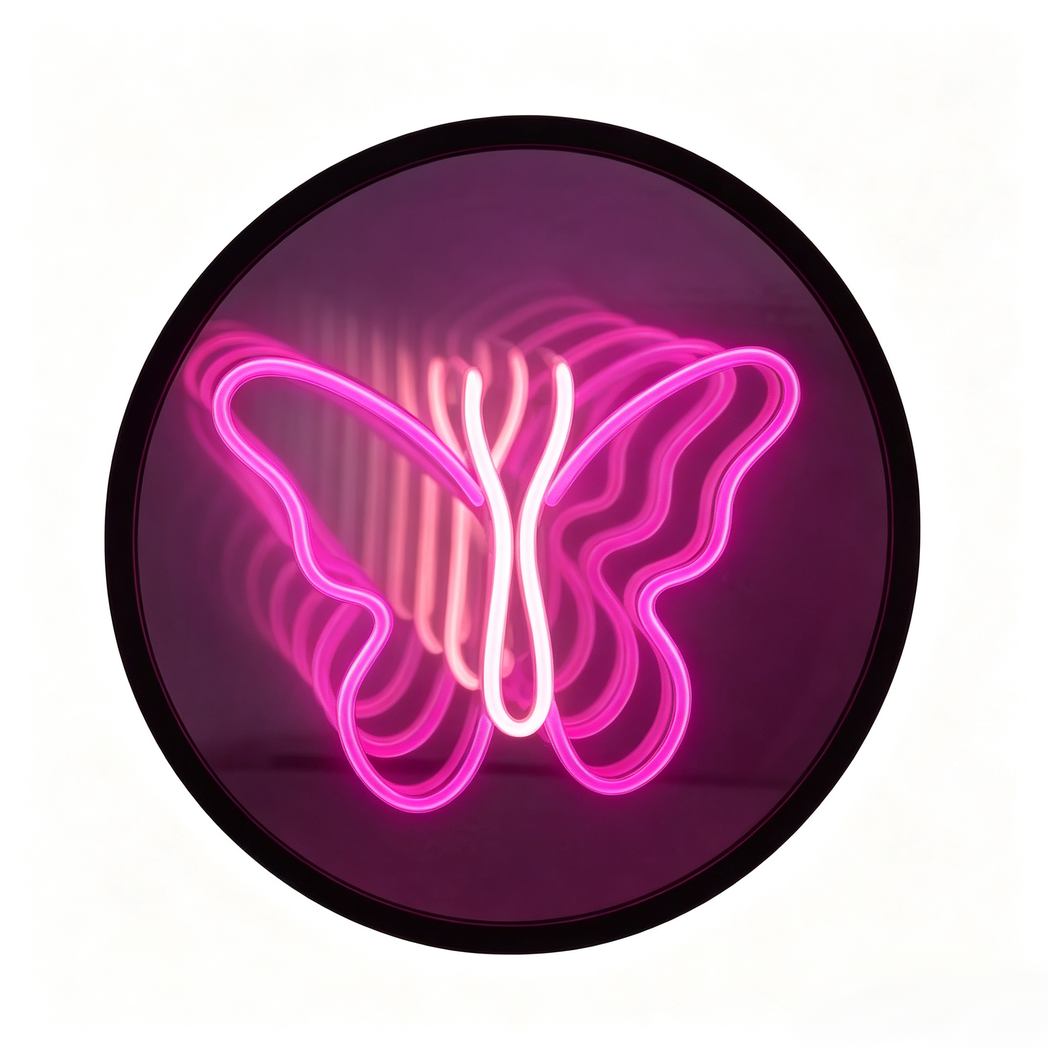 Round Butterfly LED Infinity Mirror Neon Sign Infinity Mirror Light For Wedding