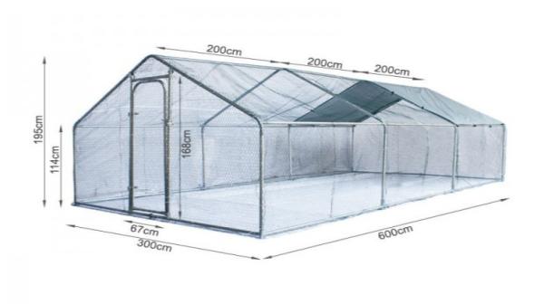 6Lx3Wx2H m Chicken Run Coop/ Animal Run/Chicken House/Pet House/Outdoor Exercise Cage Coop for Hen Poultry Dog Rabbit