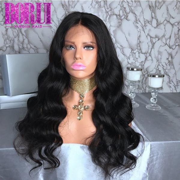 Cabelo humano de 360 Frontals suíços do laço, peruca peruana do cabelo humano da onda do corpo da categoria 10A