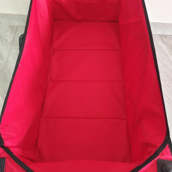 O-Type Adjustable Handle Folding Wagon Pu Wide Wheel Foldable Beach Camping Cart