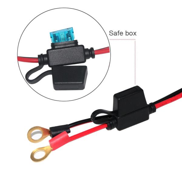 10A 2ft SAE から Eyelet 端末 太陽光電源ケーブル 16AWG 銅