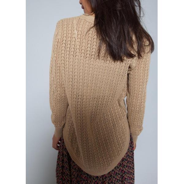 WOMEN'S 100% COTTON POINTELLE KNITTED SWEATER