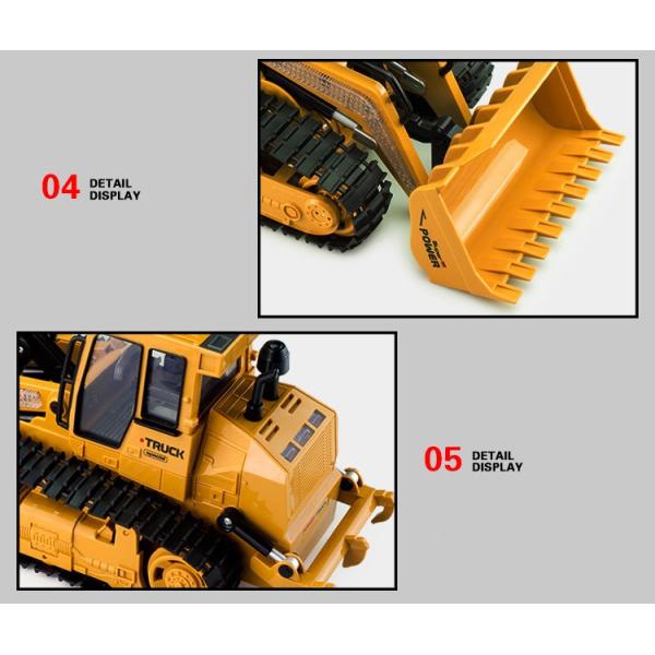 Indoor-Outdoor Remote Controlled Bulldozer 5 Channels Sound and Light Simulation