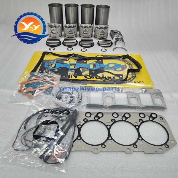 4JG1 Rebuild Overhaul Repair Kit With Engine Bearings Cylinder Liner Piston Rings Full Gasket Kit for Hitachi Excavator Parts