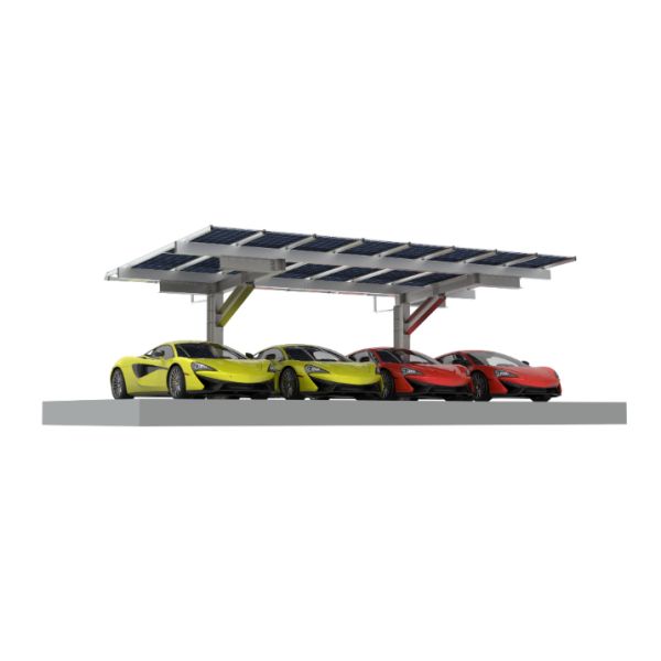 High Strength Solar Panel Parking Canopy Stable Silver COM Γ Frame Carport