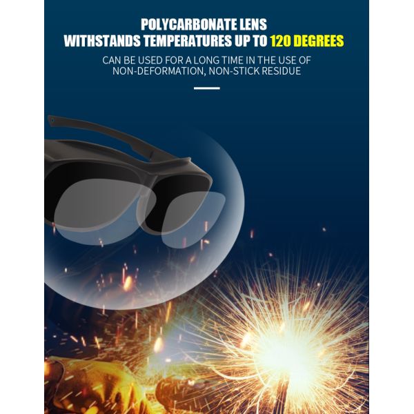Safety Wrap-Around Welding Lens Shade 5 6-12 Anti-Scratch UV Laser Protective Welding Glasses Compact Cutting Grinding Goggles