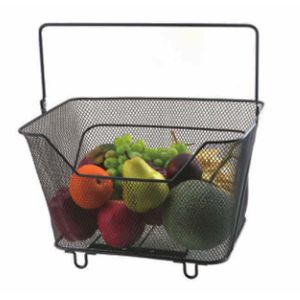 Современный стиль стираемая корзина Металл Черная проволока Корзина морозильник Организатор Фруктовые корзины для дома