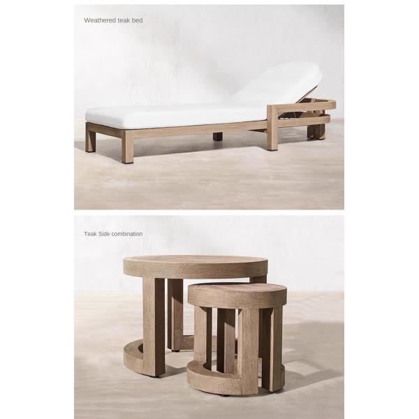Customized Luxury Pool Teak Wood Lounge Chair Leisure Bed