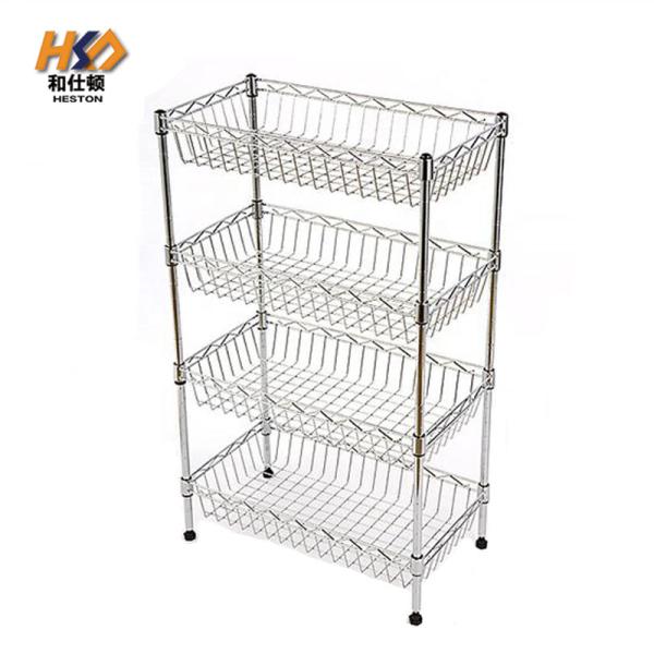 Office Modern 6 Tier Chrome Wire Shelving Metal Steel